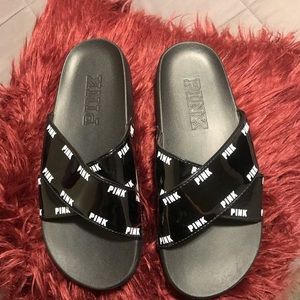 PINK sandals/slides.